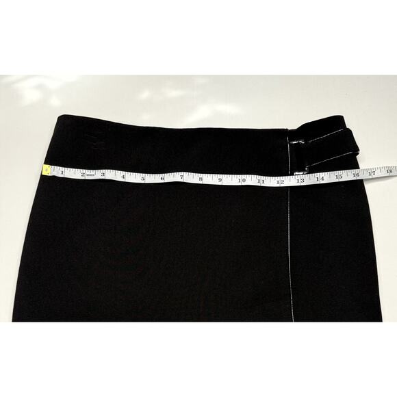 White House Black Market Faux-Wrap Boot Skirt w/ Faux Leather Trim Size 2 - Picture 8 of 11